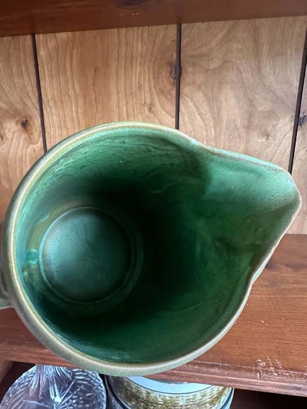 Vintage Frankoma Pottery #80 Green Ceramic Pitcher Vase – Matte Sage Green – USA
